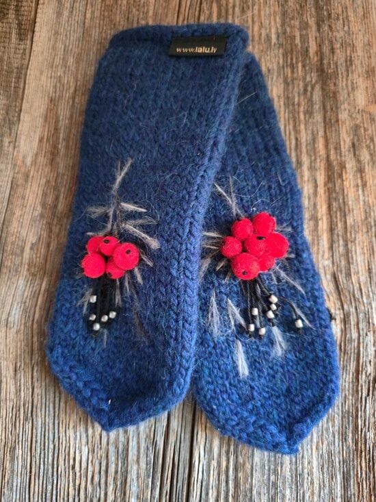 Rudzupuķu zili cimdi " Dabas iedvesma" Ziemas dūraiņi adīti no dabīgas, siltas, mīkstas, biezas dzijas. Alpaka, merino vilna