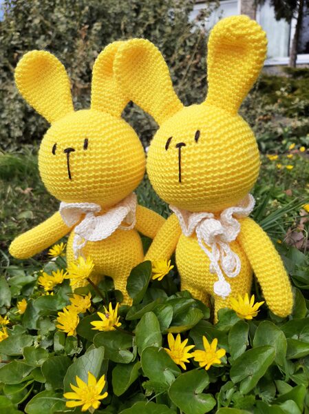 Saulainie zaķi ciemos ejot uz Lieldienām.